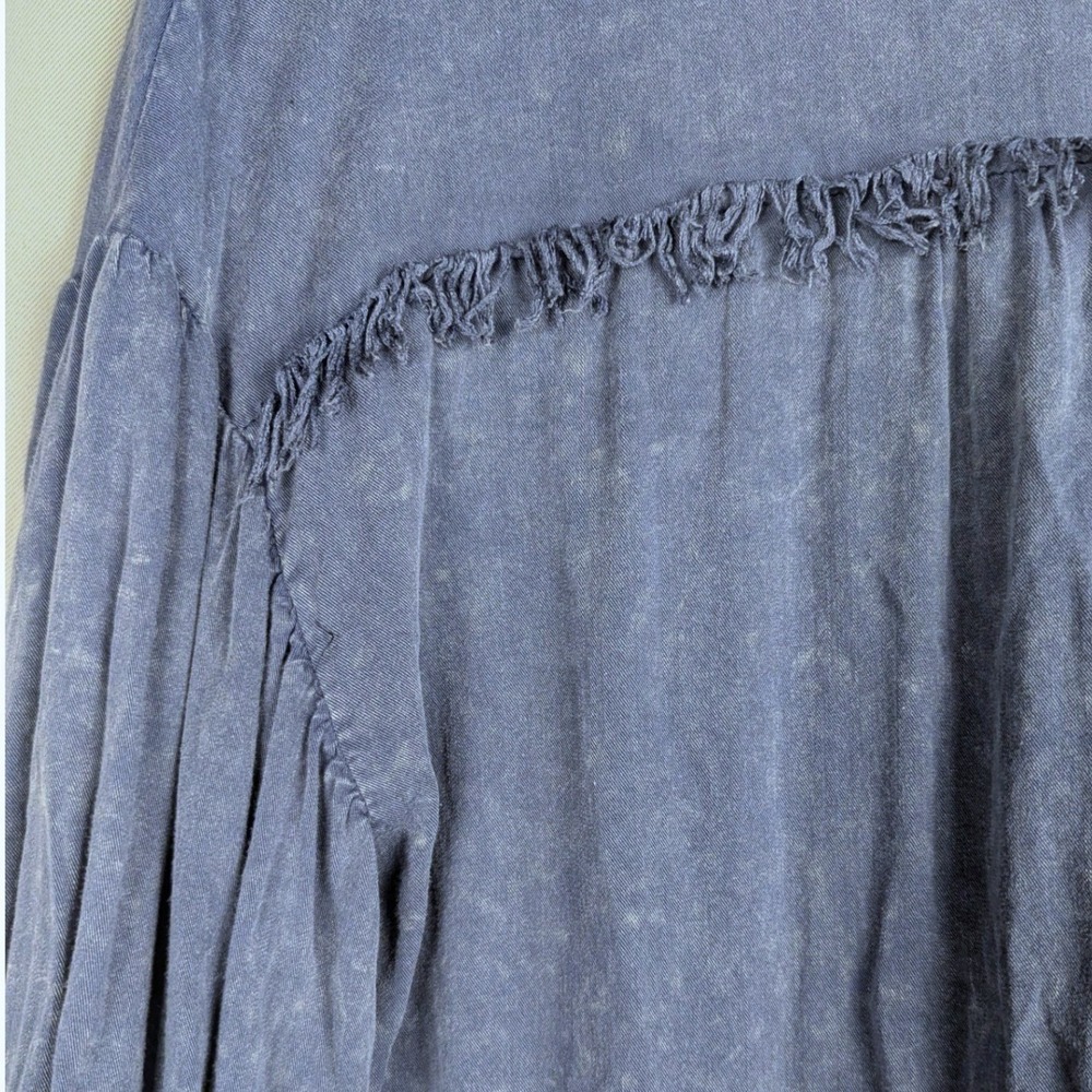 S Coastal Cowgirl Fringe Hem Tunic Mini Women Boho Shift Lagenlook Western Dress - Picture 10 of 12
